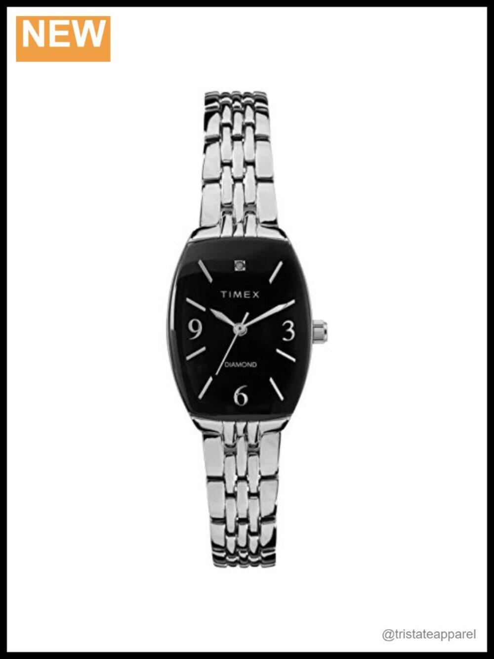 Timex Dress Tonneau 21mm Watch Silver-Tone Bracelet Mineral Glass